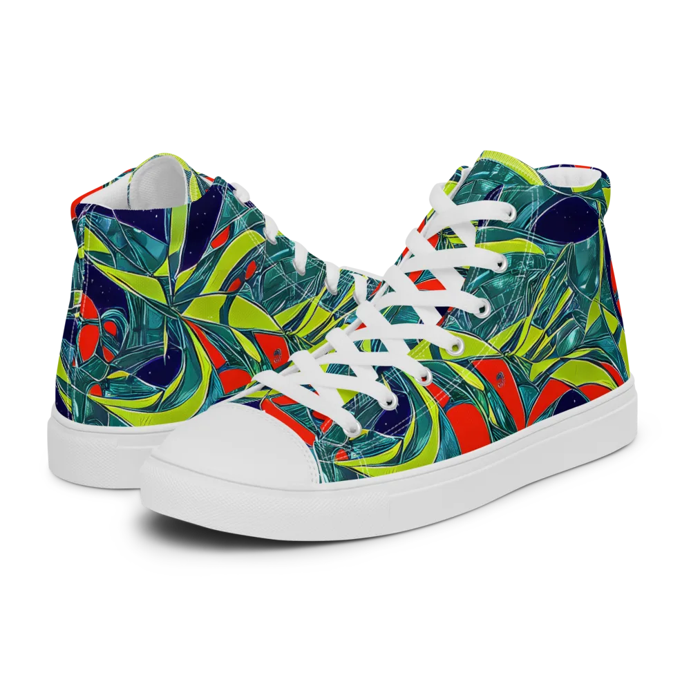 Harmonic Mirage on Women's High Top Canvas Shoes — Left