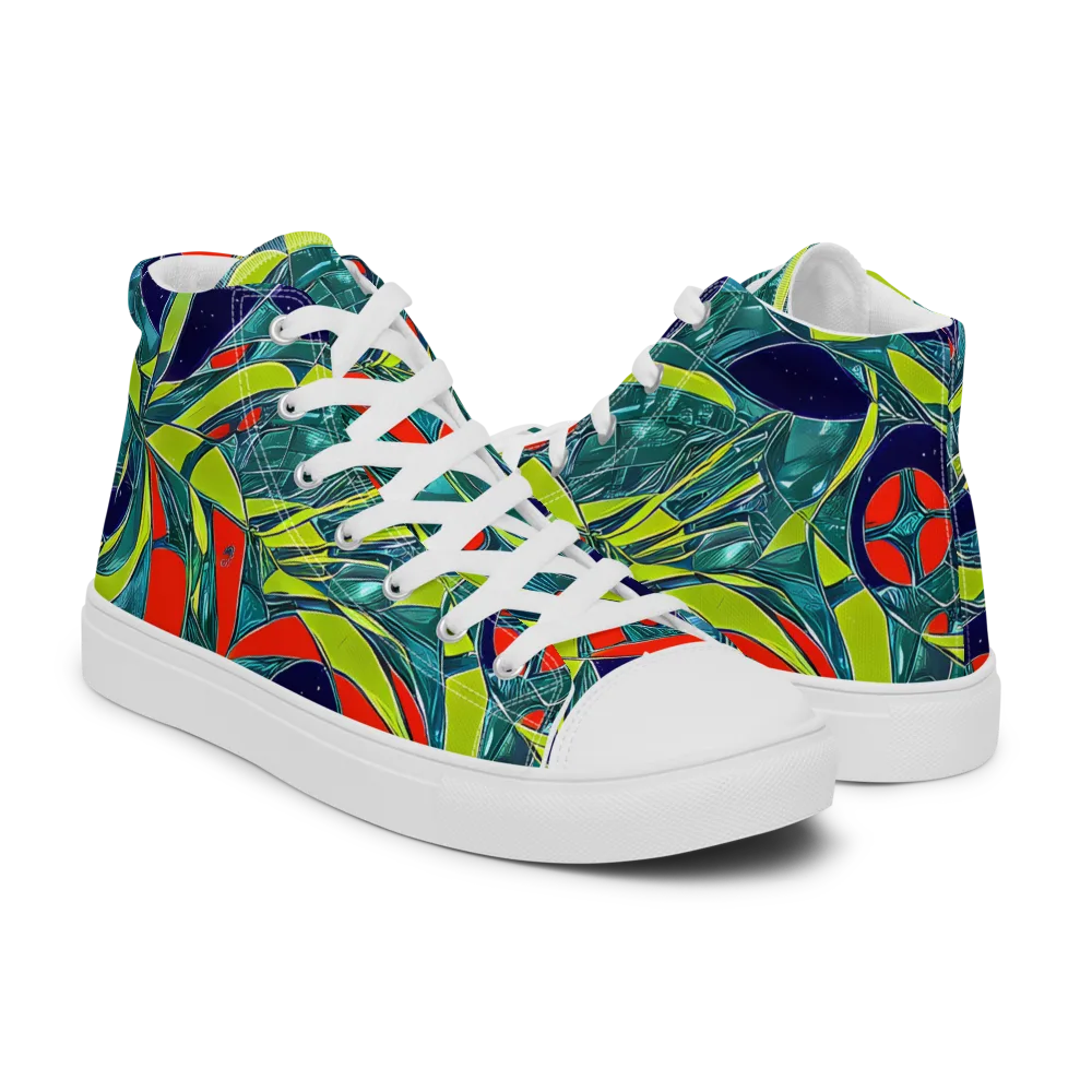 Harmonic Mirage on Women's High Top Canvas Shoes — Right