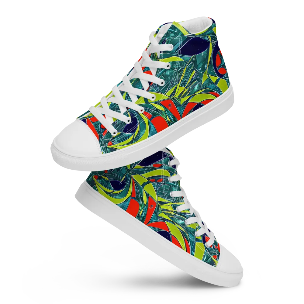 Harmonic Mirage on Women's High Top Canvas Shoes — Front