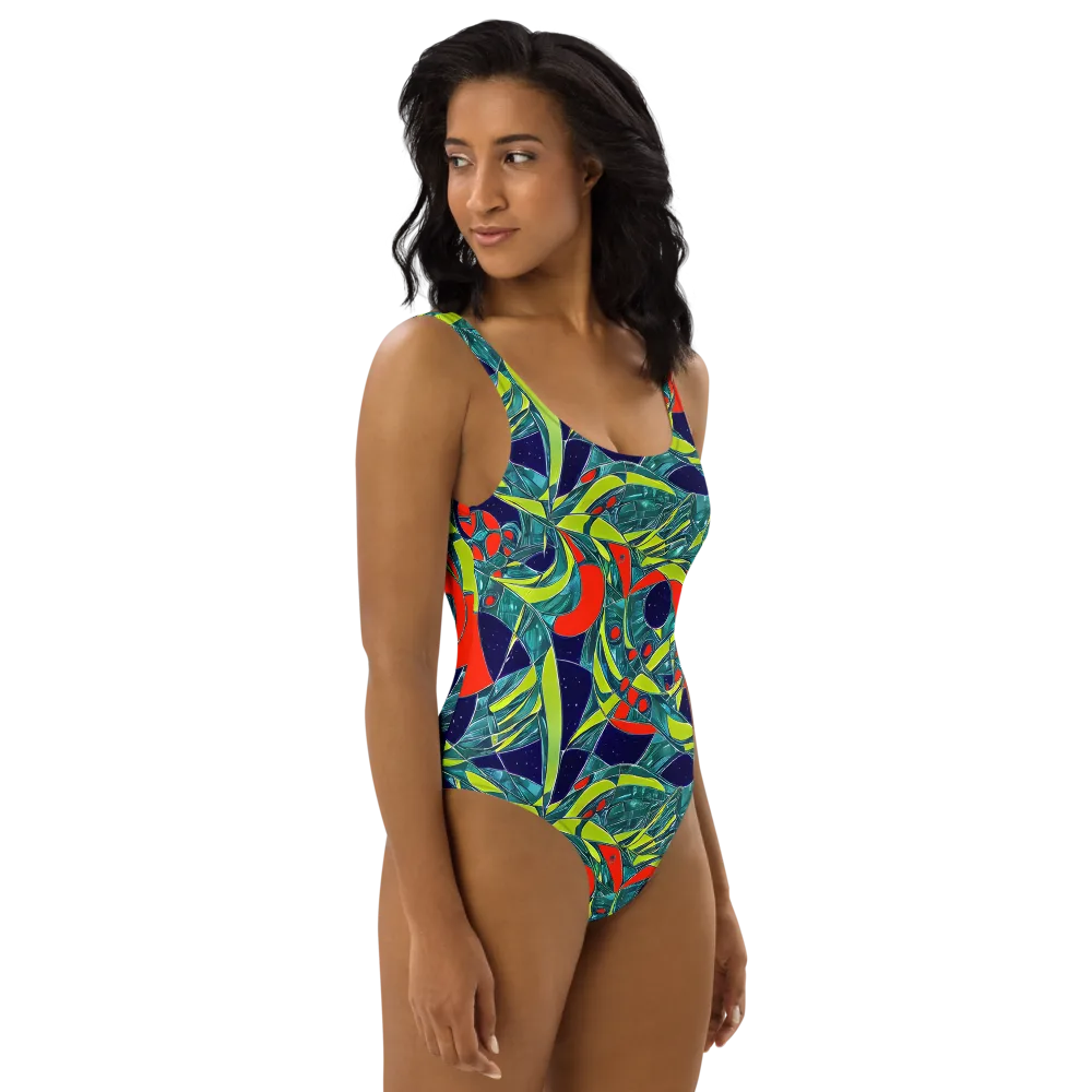 Harmonic Mirage on One-Piece Swimsuit — Right