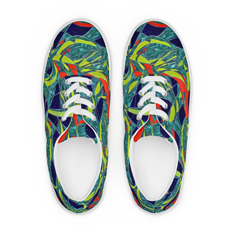 Harmonic Mirage on Men's Lace-Up Canvas Shoes — Front