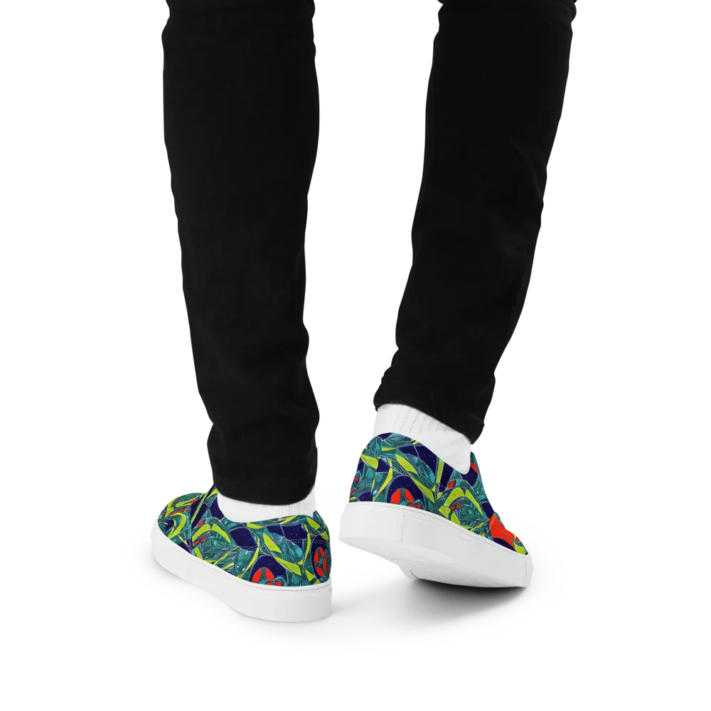 Harmonic Mirage on Men's Lace-Up Canvas Shoes — Back