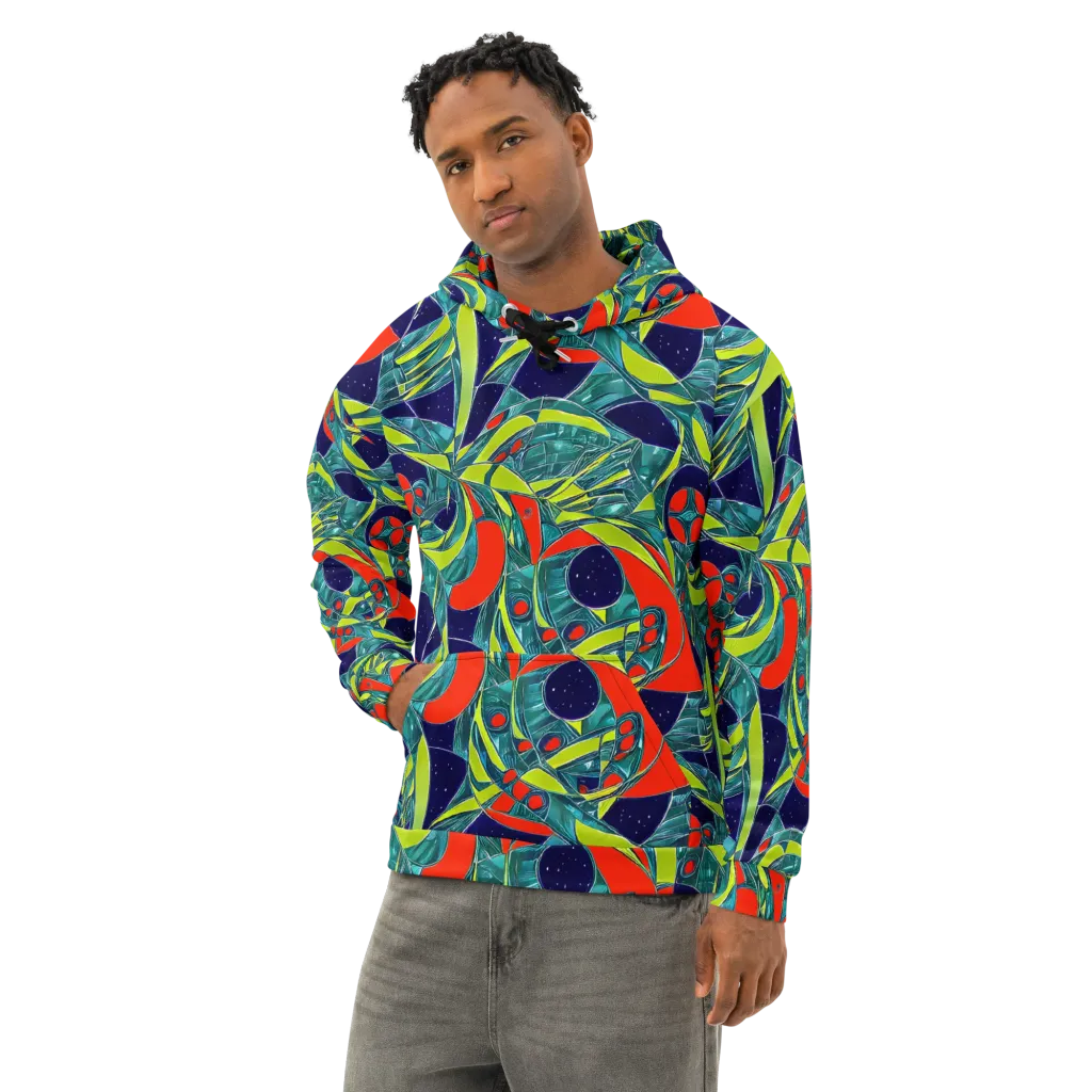 Harmonic Mirage on Cotton Hoodie — Left Front