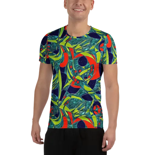 Harmonic Mirage on a Men's Athletic T-Shirt