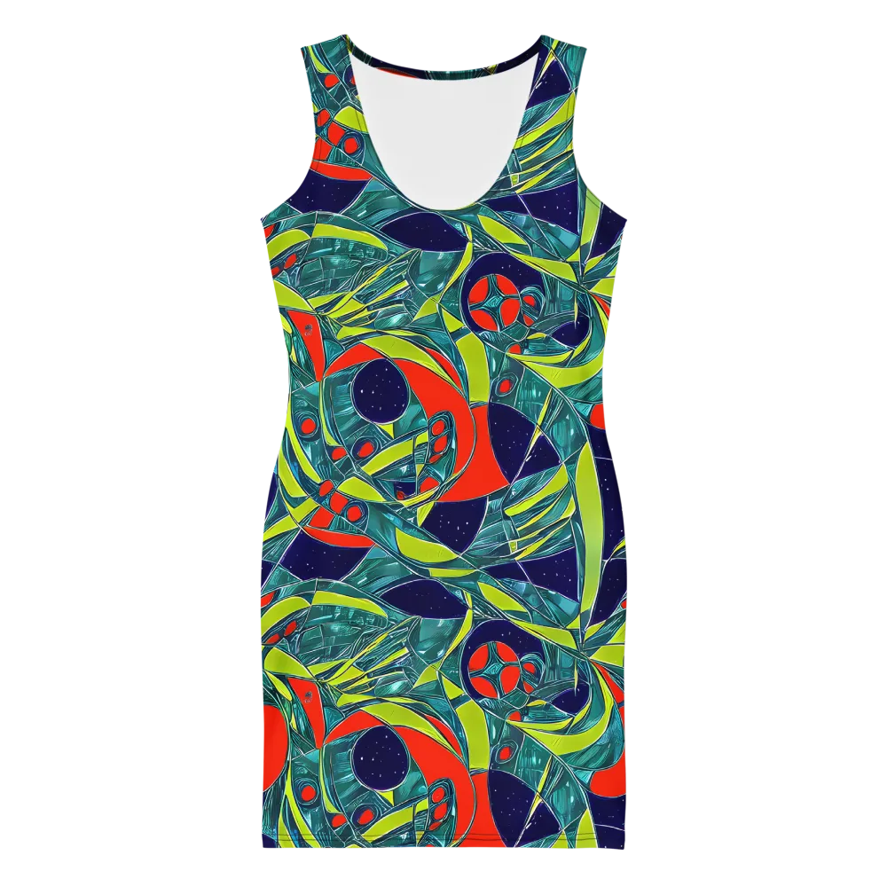 Harmonic Mirage on Bodycon Dress — Front