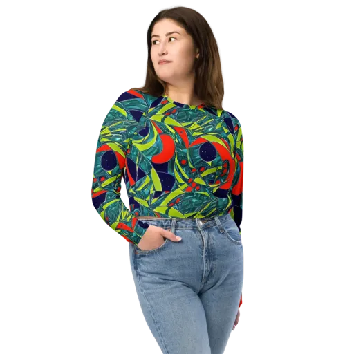 Harmonic Mirage on a Long Sleeve Crop Top