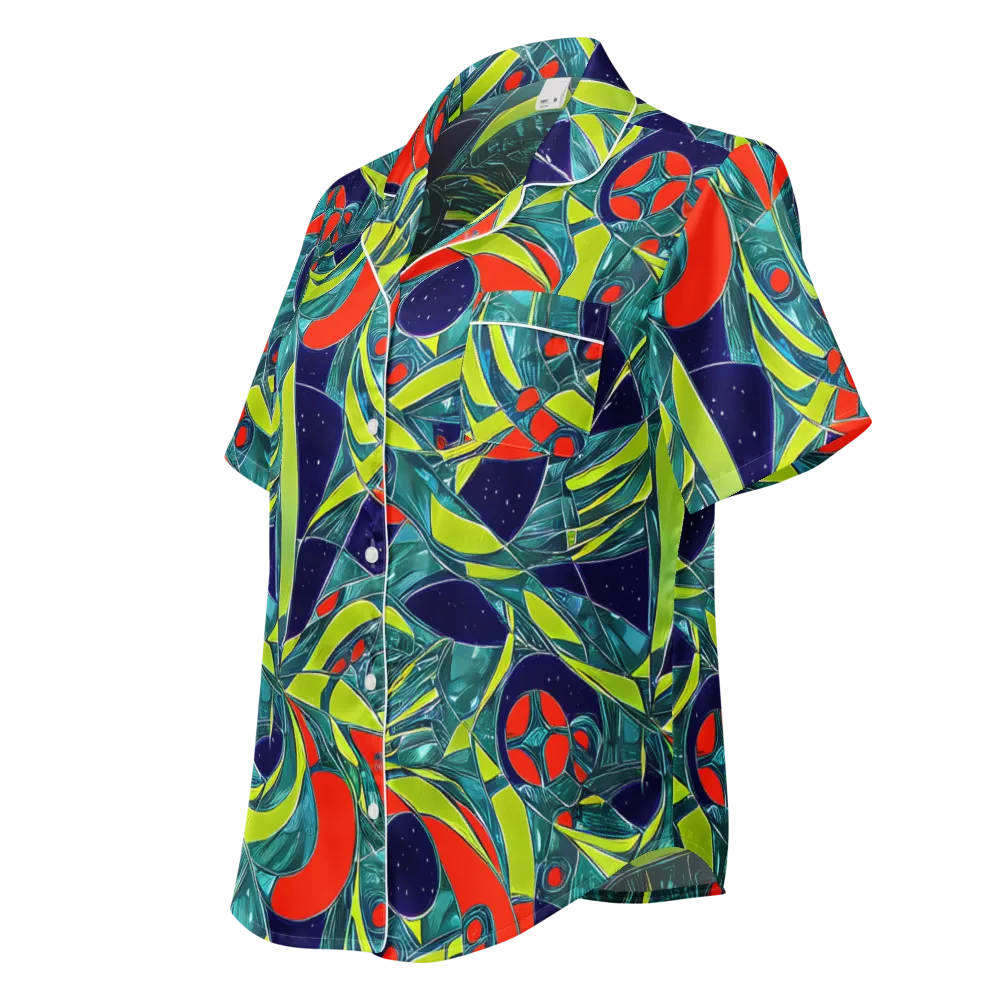 Harmonic Mirage on Women's Short Sleeve Pajama Top — Left Front