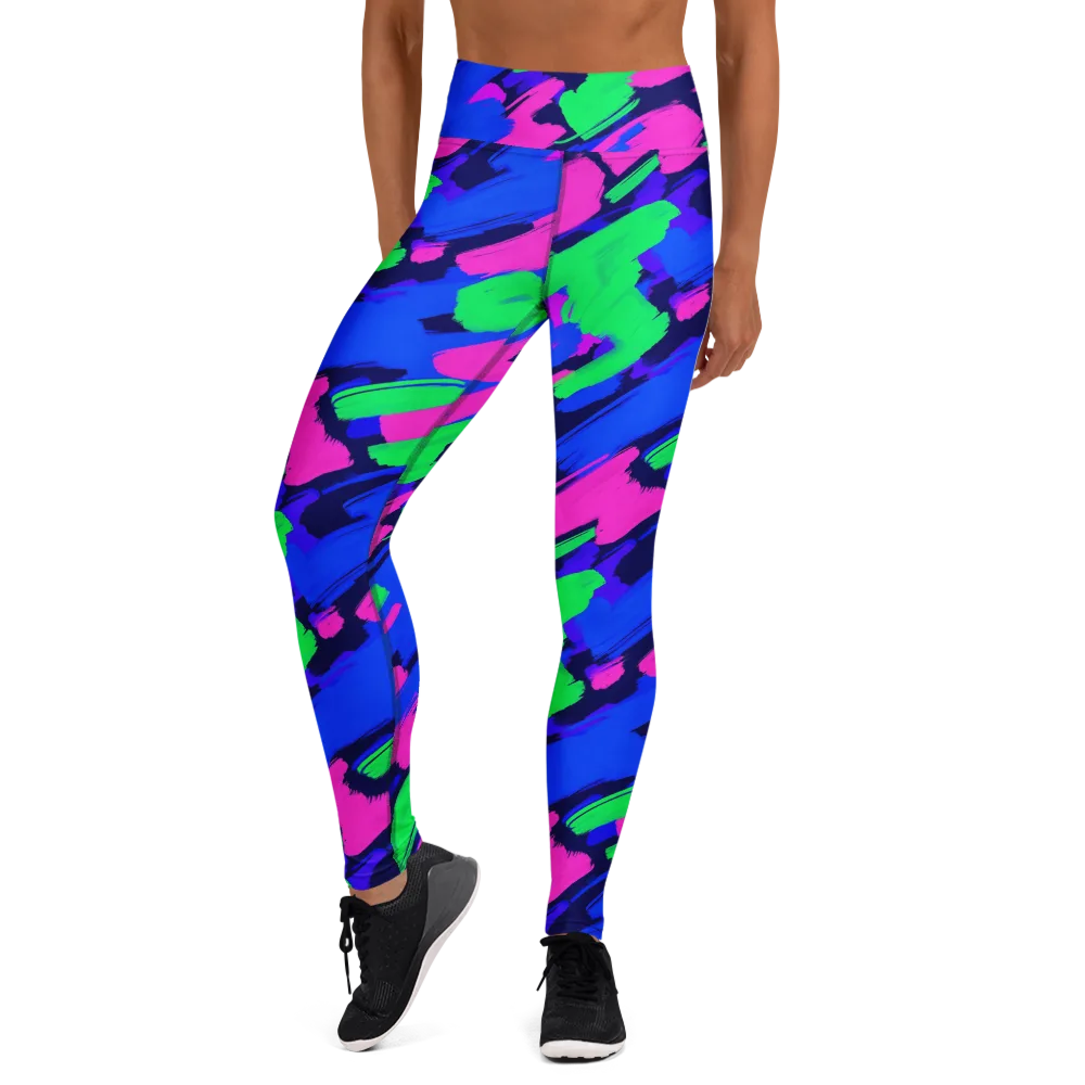 Electric Stroke on Yoga Leggings — Front