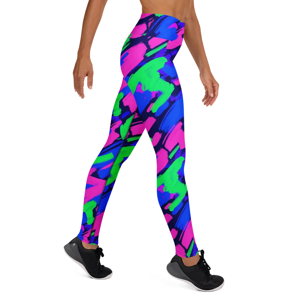 Electric Stroke on Yoga Leggings — Right