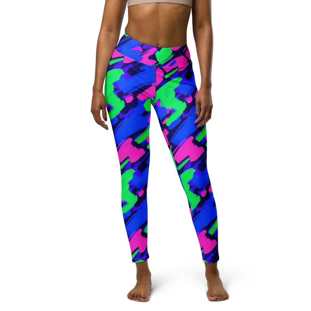 Electric Stroke on Yoga Leggings — Front