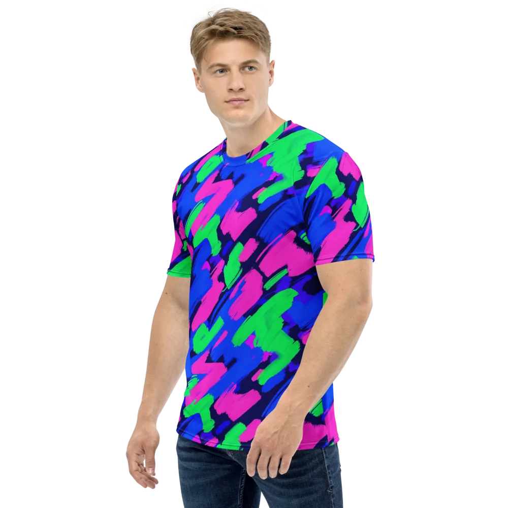 Electric Stroke on Men's Crew Neck T-Shirt — Left