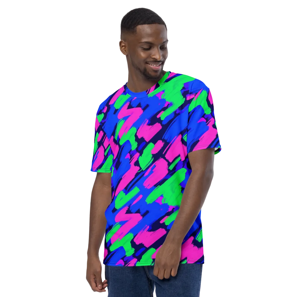 Electric Stroke on Men's Crew Neck T-Shirt — Left