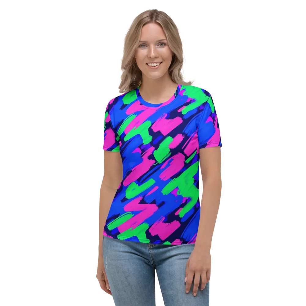 Electric Stroke on Women's Crew Neck T-Shirt — Front