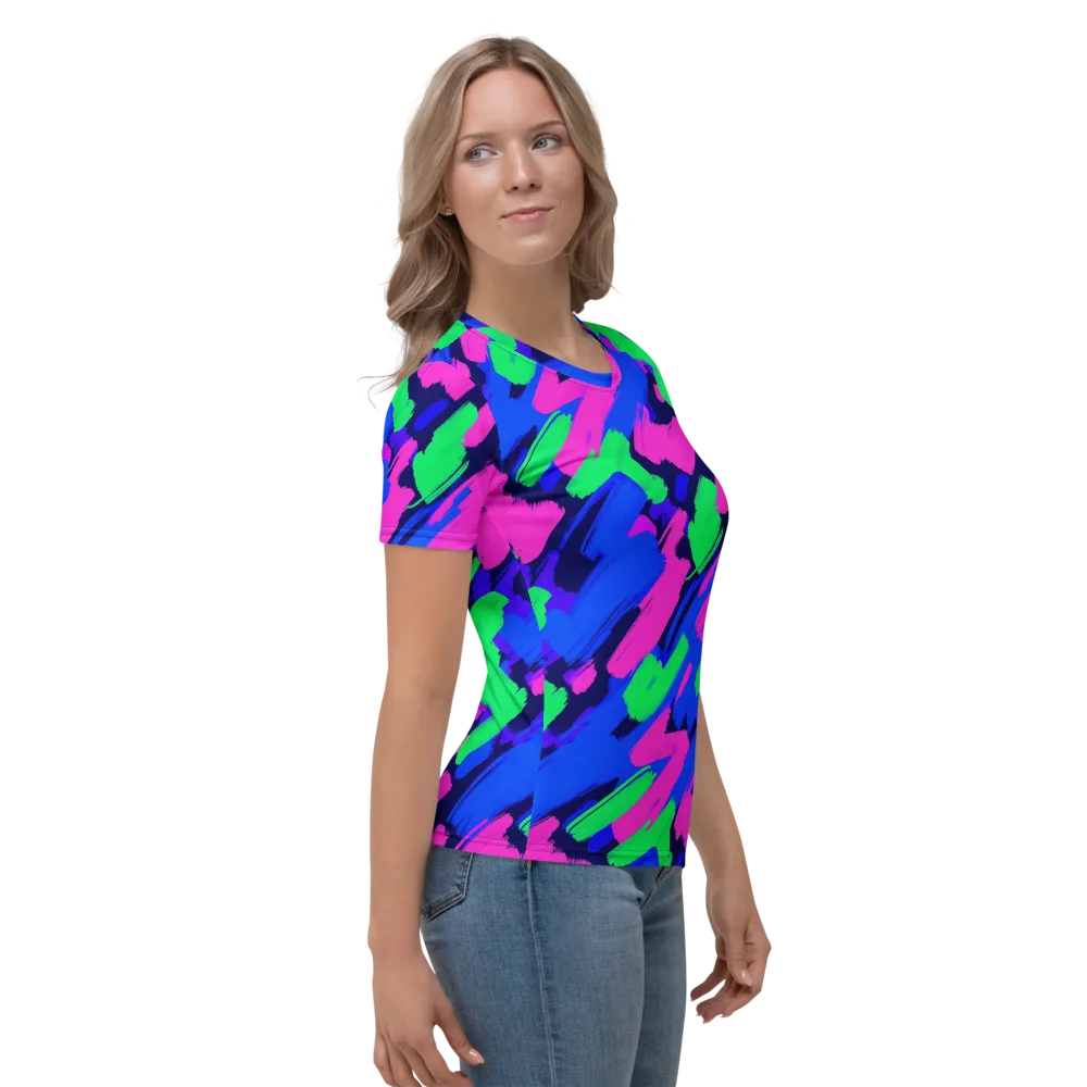 Electric Stroke on Women's Crew Neck T-Shirt — Right