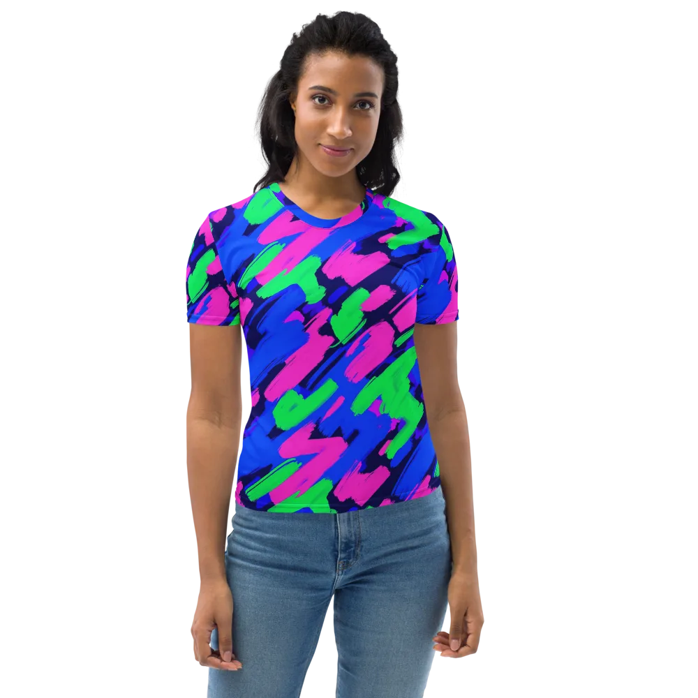 Electric Stroke on Women's Crew Neck T-Shirt — Front