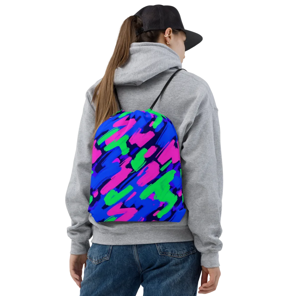 Electric Stroke on Drawstring Bag — Front