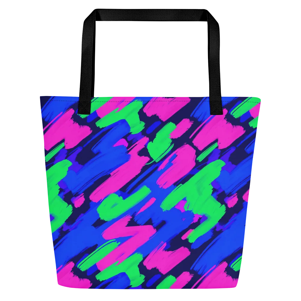 Electric Stroke on Large Tote Bag W/ Pocket — Front