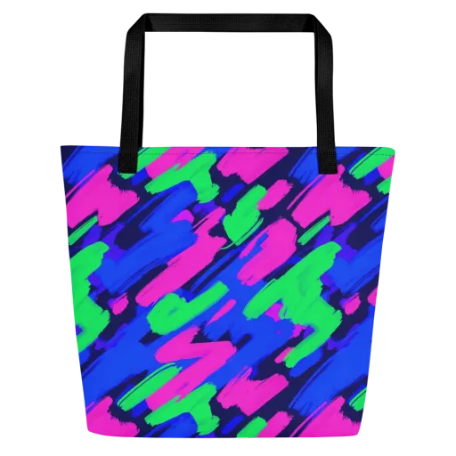Electric Stroke on a Large Tote Bag W/ Pocket