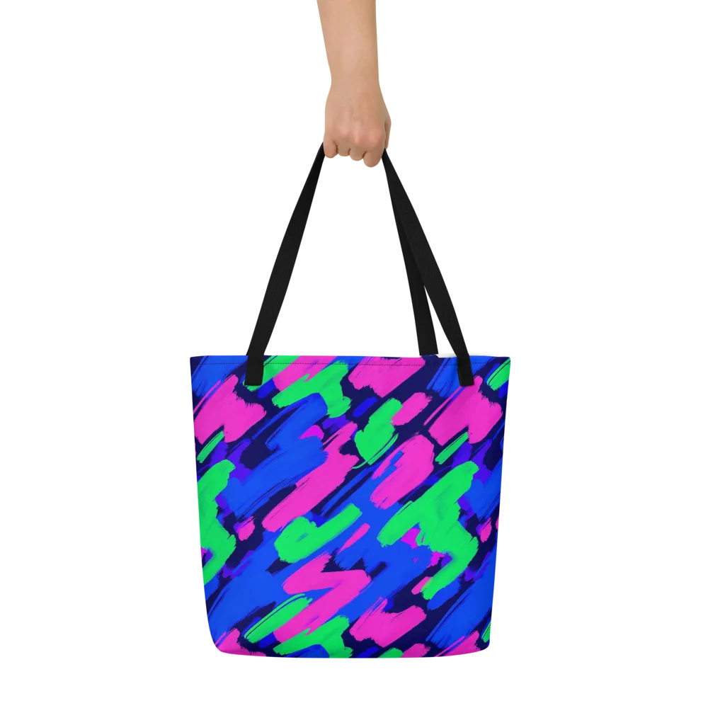 Electric Stroke on Large Tote Bag W/ Pocket — Front