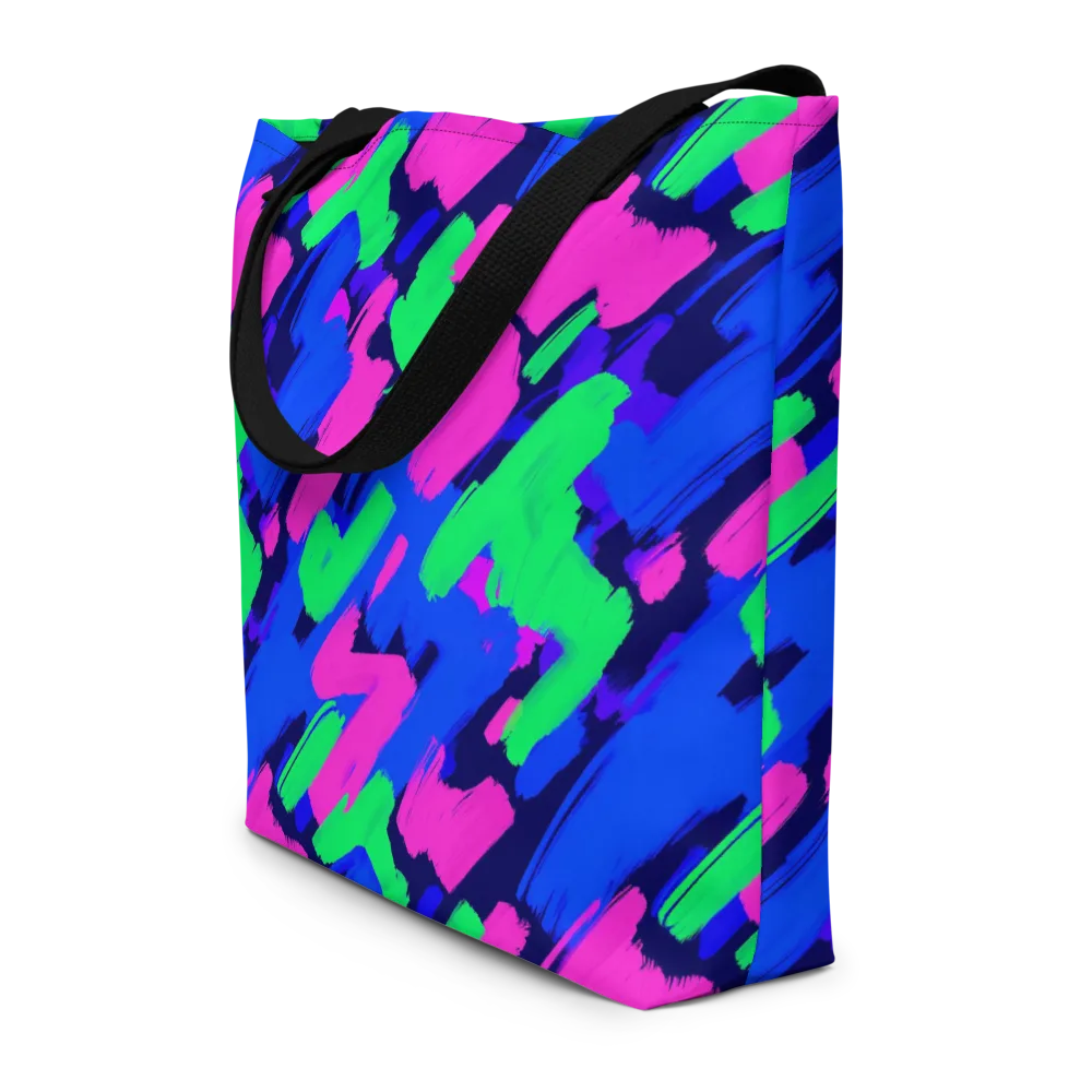 Electric Stroke on Large Tote Bag W/ Pocket — Front