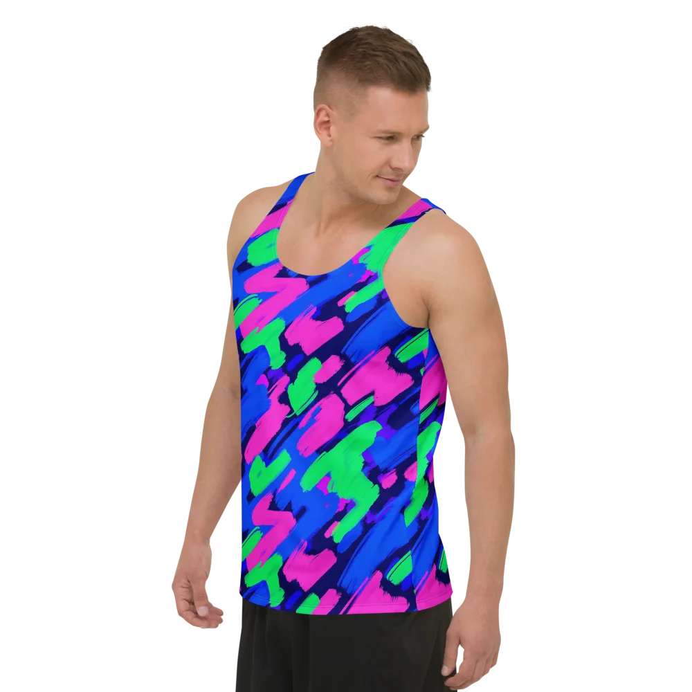 Electric Stroke on Men's Tank Top — Left Front