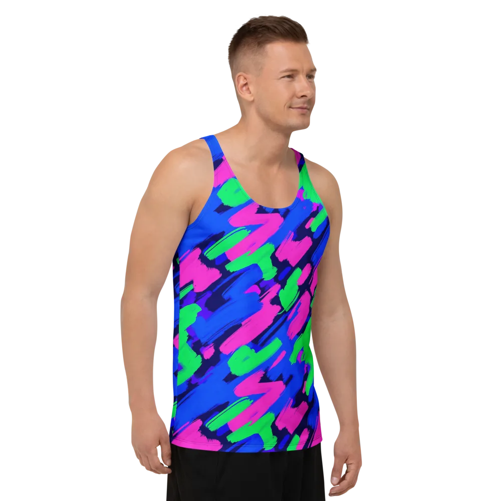 Electric Stroke on Men's Tank Top — Right Front