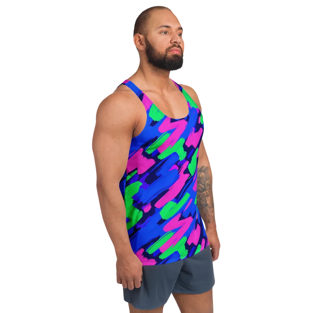 Electric Stroke on Men's Tank Top — Right Front