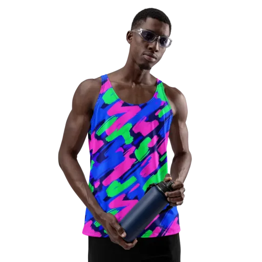 Electric Stroke on a Men's Tank Top