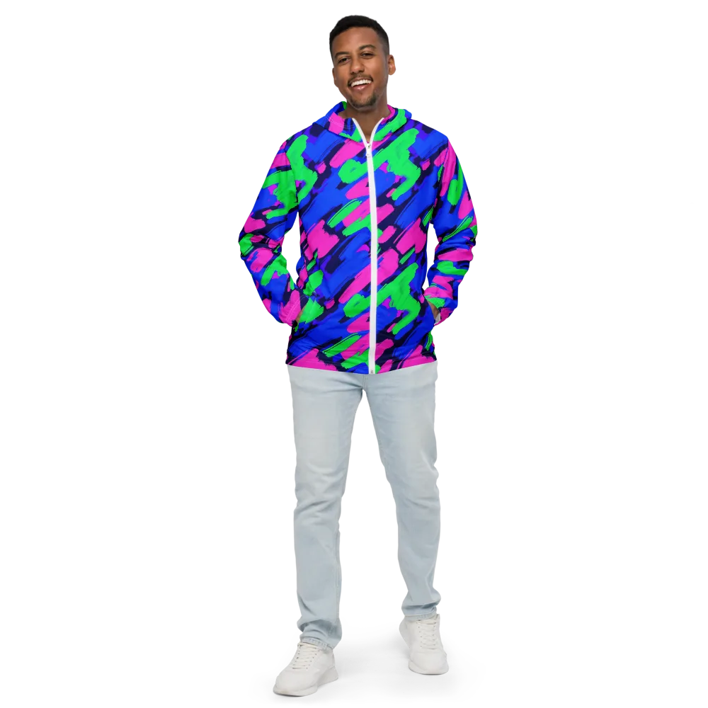 Electric Stroke on Men's Windbreaker — Front