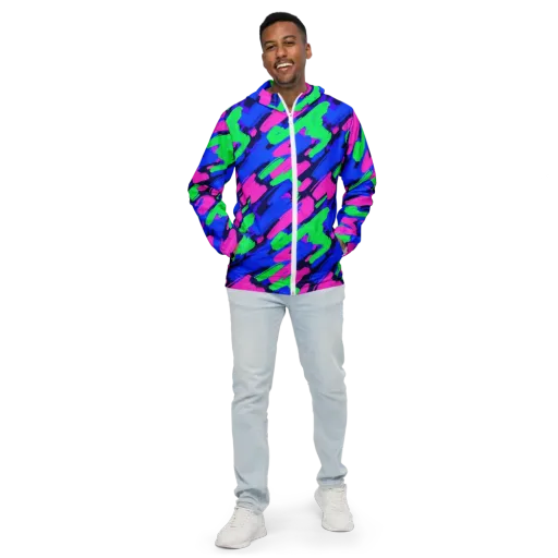 Electric Stroke on a Men's Windbreaker