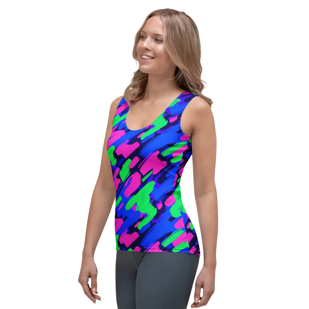 Electric Stroke on Women's Tank Top — Left Front