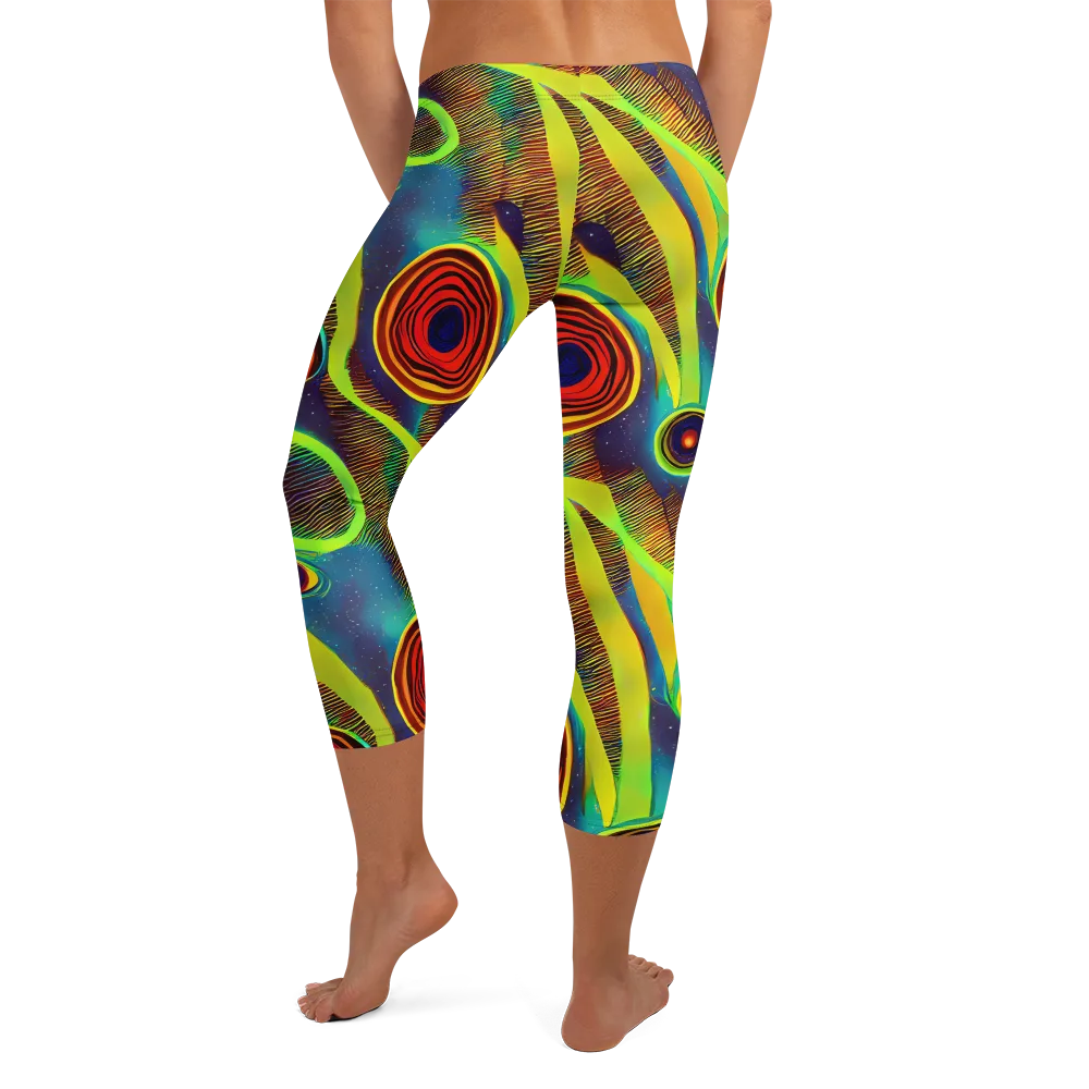 Galactic Pulse on Capri Leggings — Back