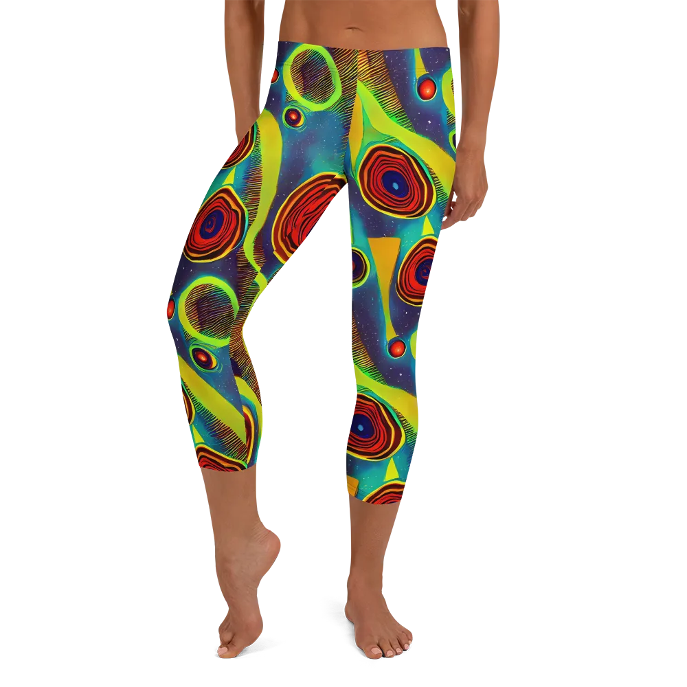 Galactic Pulse on Capri Leggings — Front