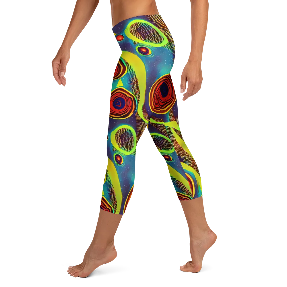 Galactic Pulse on Capri Leggings — Left
