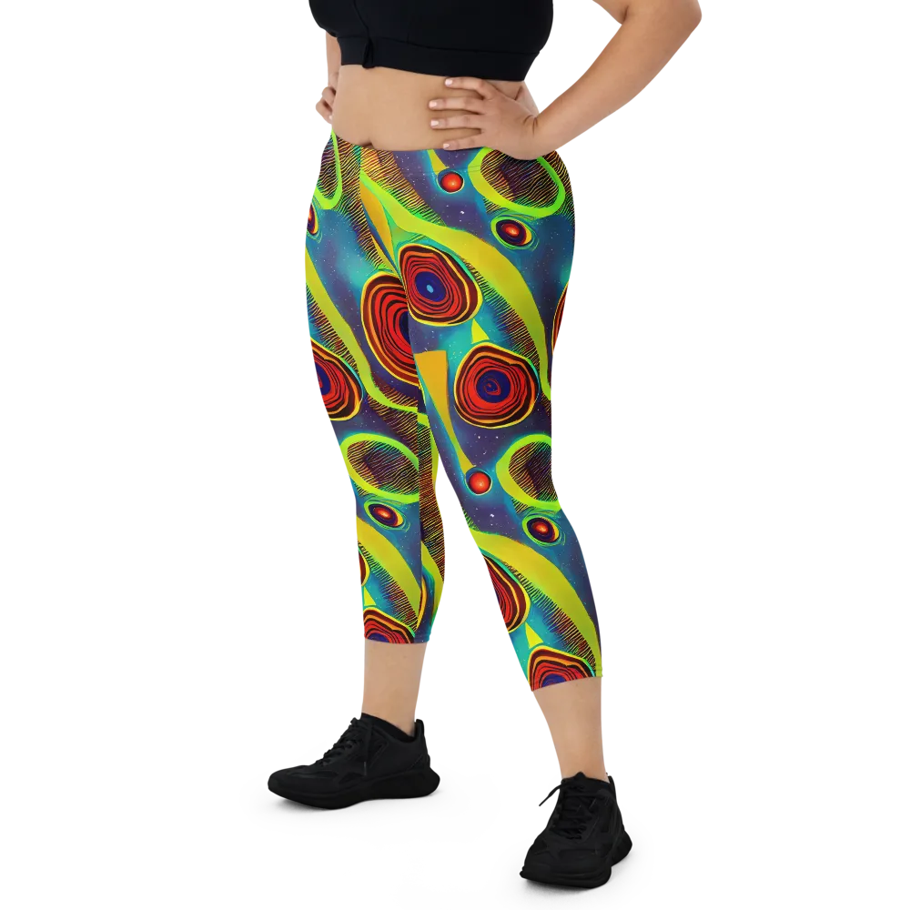 Galactic Pulse on Capri Leggings — Front