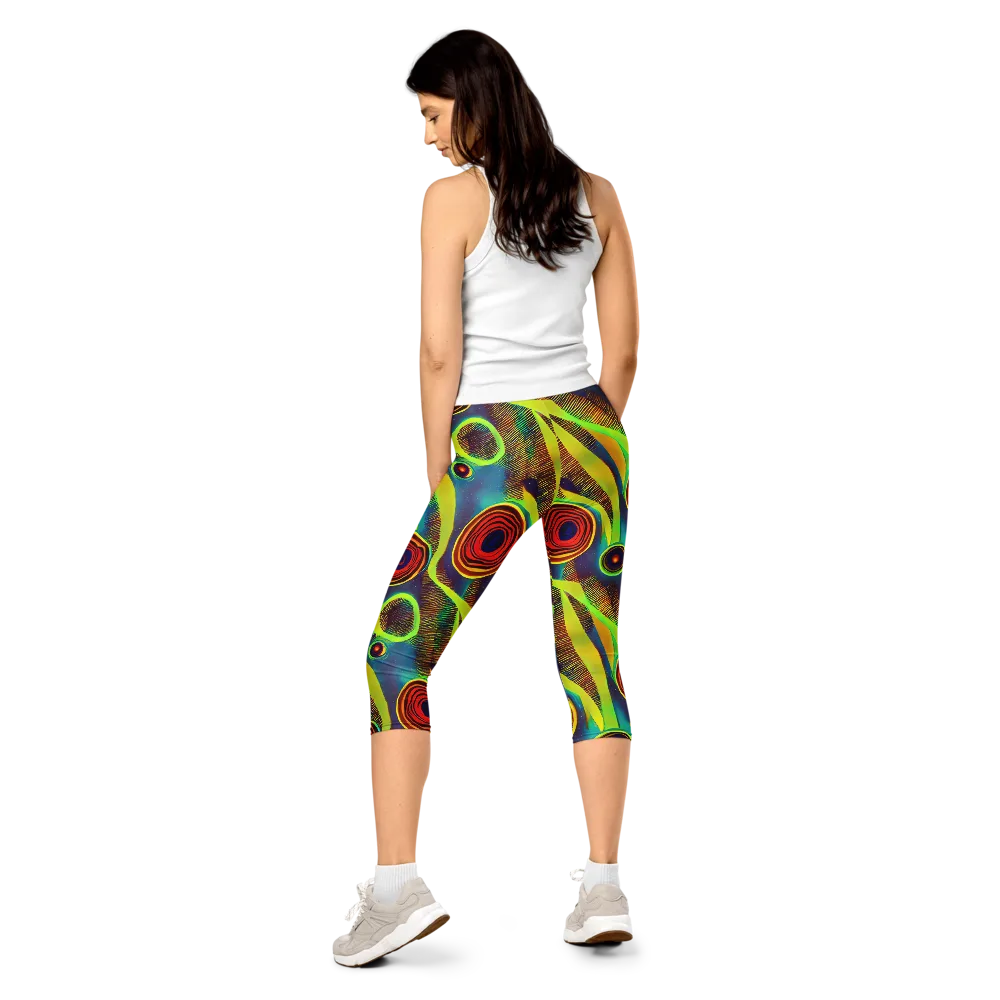 Galactic Pulse on Capri Leggings — Back