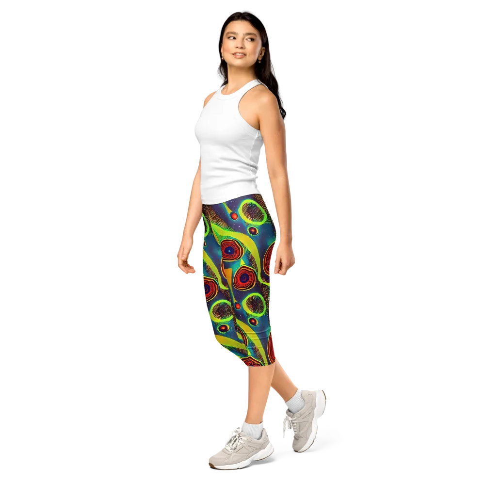 Galactic Pulse on Capri Leggings — Left Front