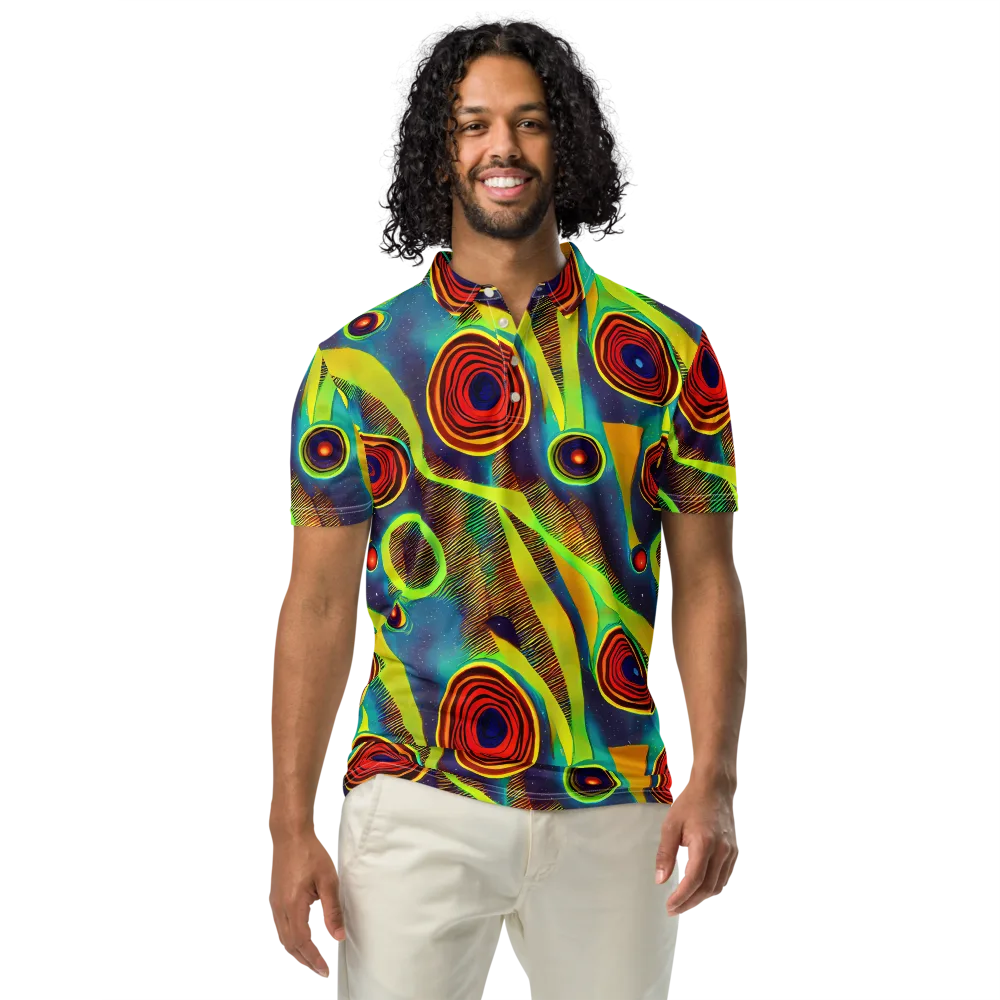 Galactic Pulse on Men's Slim Fit Polo Shirt — Front