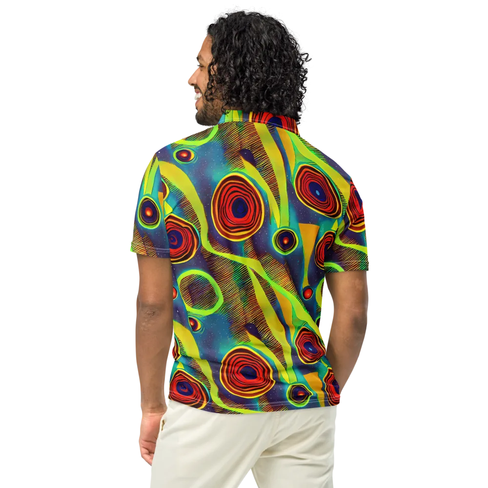 Galactic Pulse on Men's Slim Fit Polo Shirt — Back