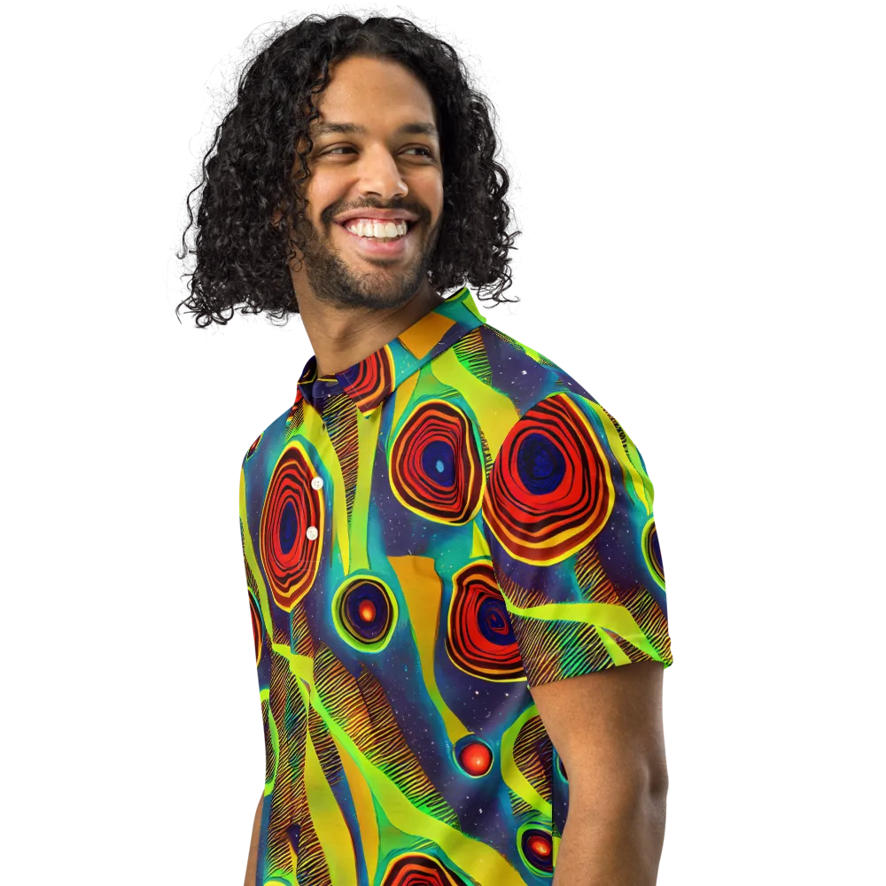 Galactic Pulse on Men's Slim Fit Polo Shirt — Left Front