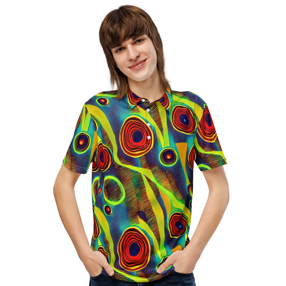 Galactic Pulse on Men's Slim Fit Polo Shirt — Front