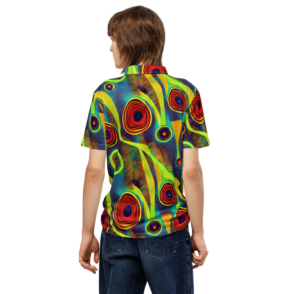 Galactic Pulse on Men's Slim Fit Polo Shirt — Back