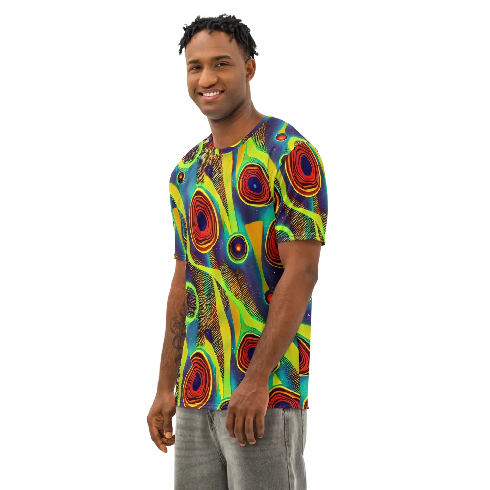 Galactic Pulse on Men's Cotton Crew Neck T-Shirt — Left Front