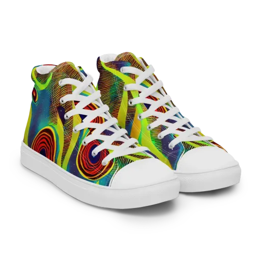 Galactic Pulse on a Men's High Top Canvas Shoes
