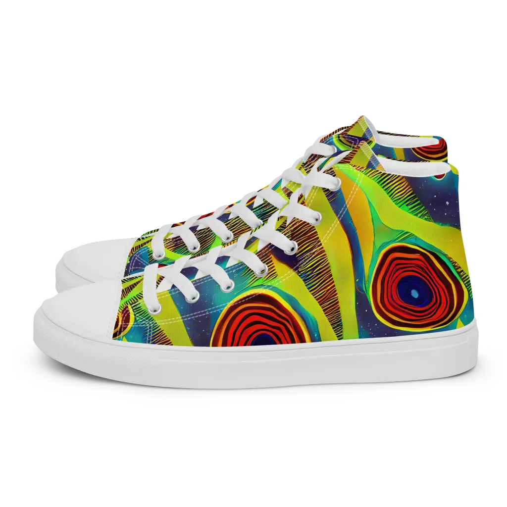 Galactic Pulse on Women's High Top Canvas Shoes — Left