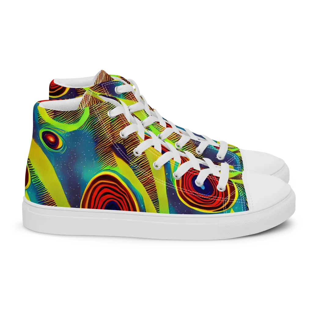 Galactic Pulse on Women's High Top Canvas Shoes — Right