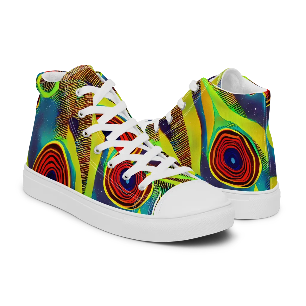 Galactic Pulse on Women's High Top Canvas Shoes — Right