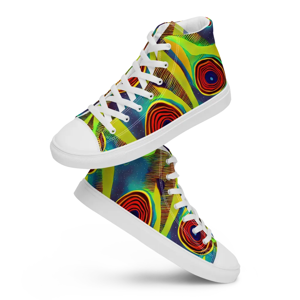 Galactic Pulse on Women's High Top Canvas Shoes — Front