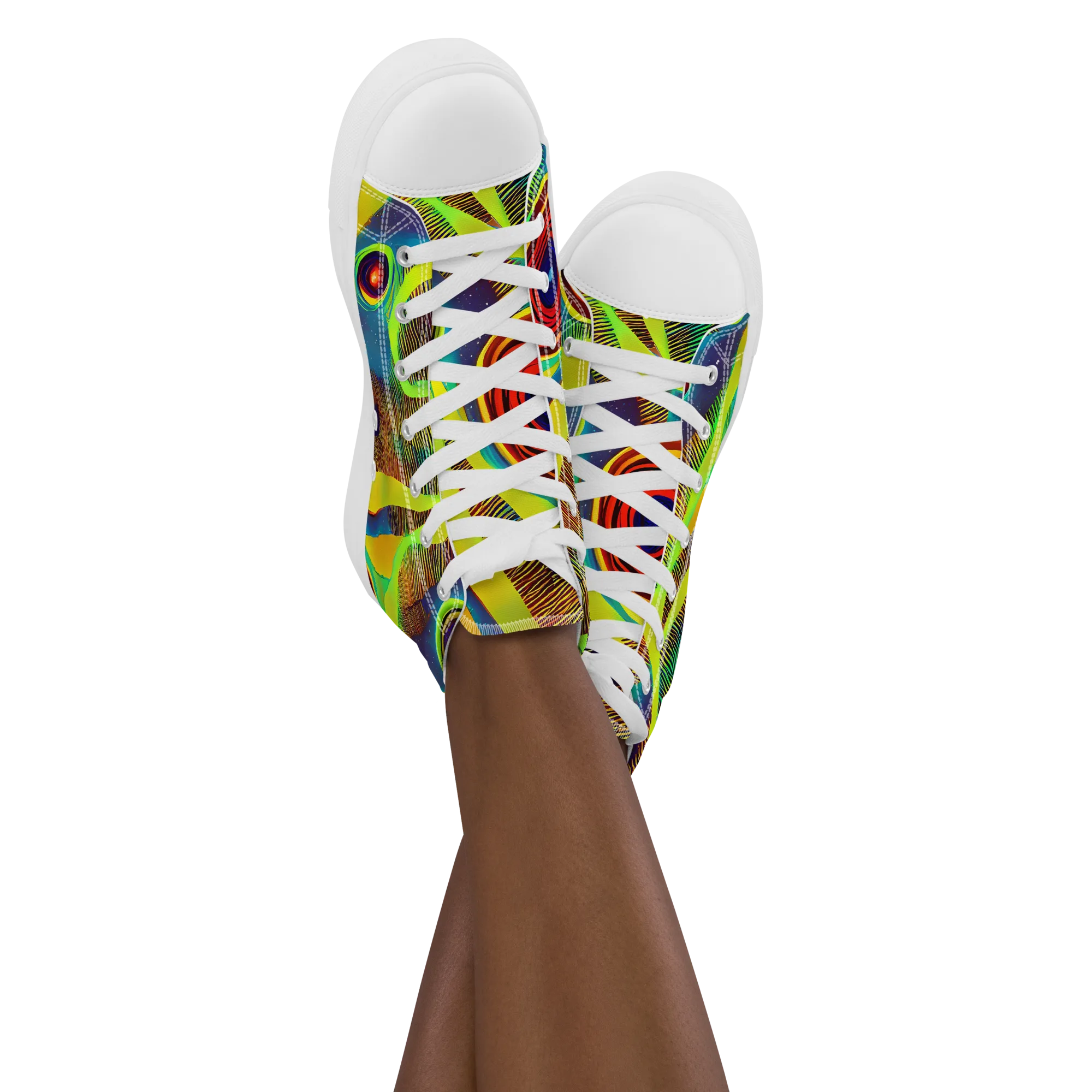 Galactic Pulse on Women's High Top Canvas Shoes — Front