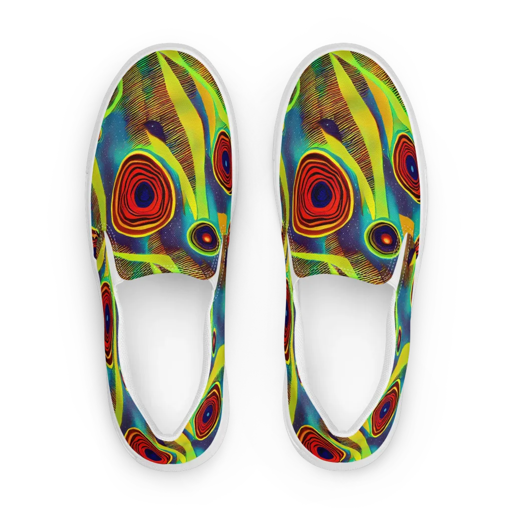Galactic Pulse on Men's Slip-On Canvas Shoes — Front